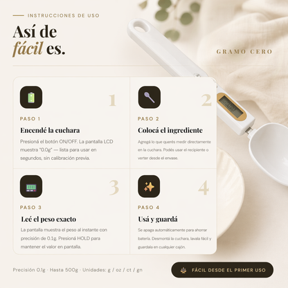 GRAMO CERO | Cuchara Medidora Digital de Precisión